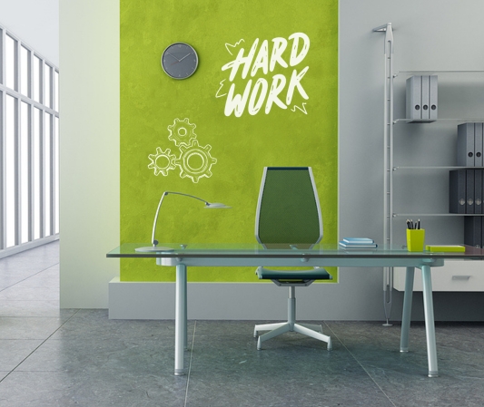 decoración para paredes de oficinas con vinil imagen corporativa
